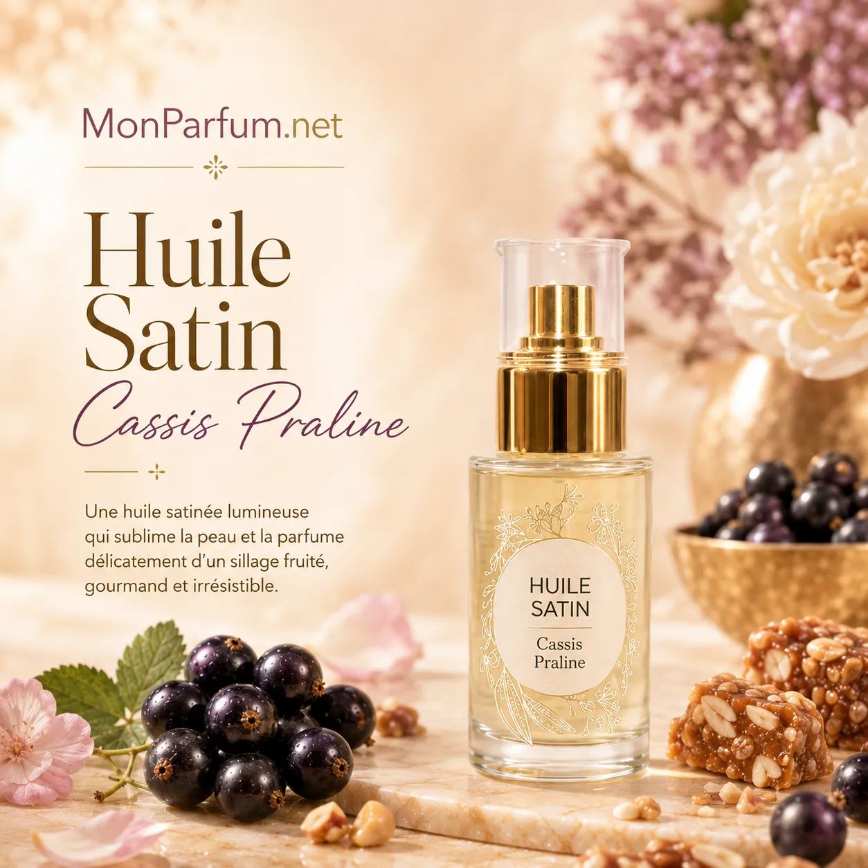 CASSIS PRALINE 50 ML<br>Huile Satin