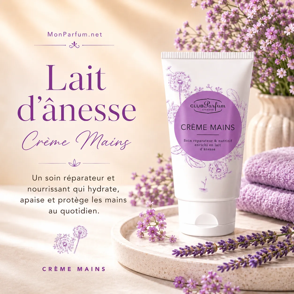CREME MAINS 75 ML<br>au lait ânesse